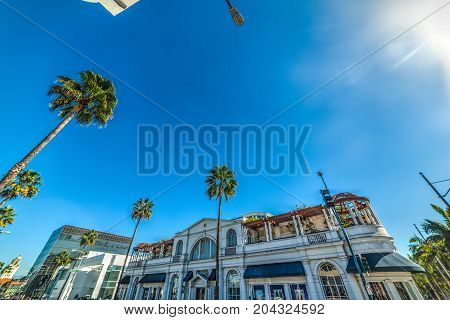 Sun shining over Rodeo Drive. California USA