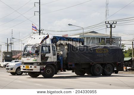 View Landscape Of Traffic Road And Truck On Street At Amphoe Phra Samut Chedi