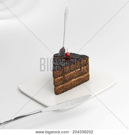 slice of chocolate cake on a plate