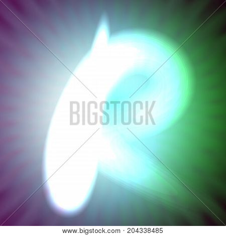 single light blue neon letter r. vector illustration