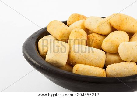 Traditional snack from Colombia called achira isolated on white background