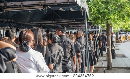 People To Pay And Respect To Thai King Bhumibol