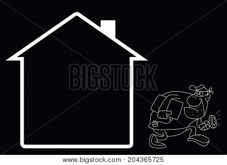 Representation of home security isolated on black background