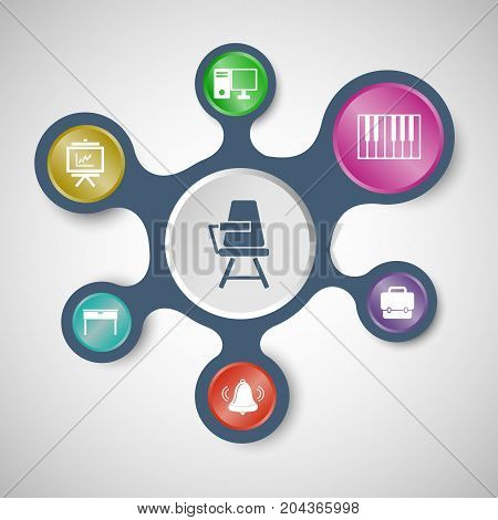 Classroom infographic templates with connected metaballs, stock vector