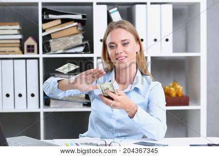 Beautiful Business Woman Portrait At Workplace.