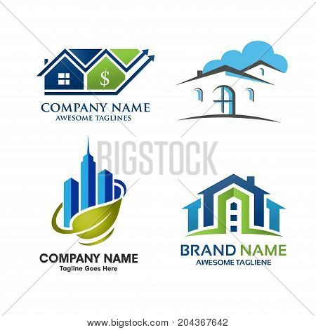 elegant concept of Real Estate home and property Logo Set