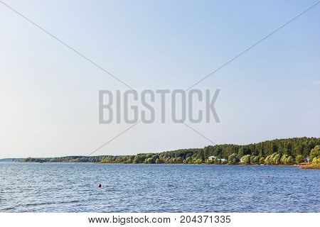 Ilyinsky reservoir. Natural background. Moscow region Russia.