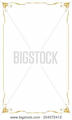 Decorative frame and borders, Golden frame on white background. Thai pattern , Vector illustratio