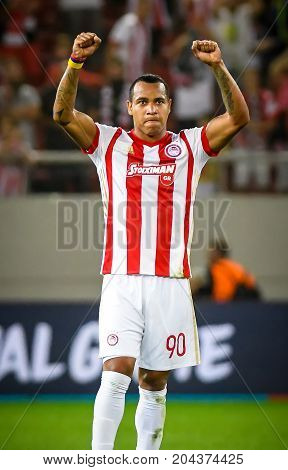 Uefa Champions League Game Between Olympiacos Vs Sporting Cp At Georgios Karaiskakis Stadium