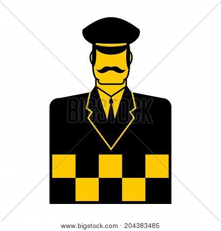 Taxi Driver Icon Cabbie Sign. Cabdriver Symbol. Vector Illustration