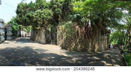 Tourists Walk At Gulangyu Islet Street