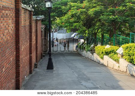 Tourists Walk At Gulangyu Islet Street