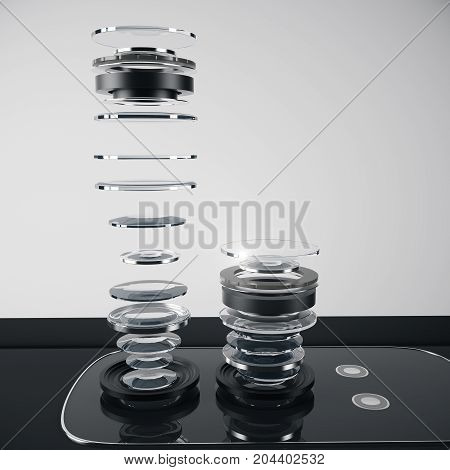 Disassembled Smartphone Camera, Serivce Concept