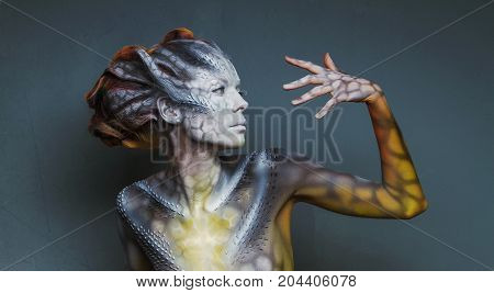 Body Art. Fantasy Animal - Woman Dragon