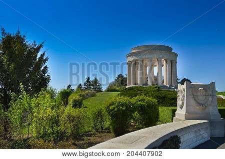 Monument of the Montsec Butte to the glory of the American soldiers in the Meuse in France