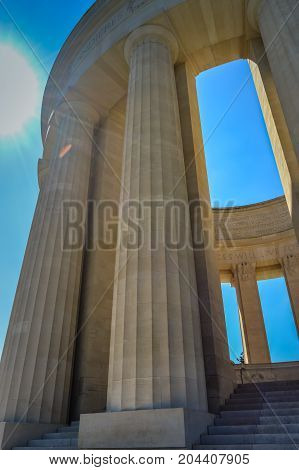 Monument of the Montsec Butte to the glory of the American soldiers in the Meuse in France
