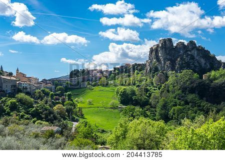 Village Gilette in Regional nature park of the Azure PreAlps France