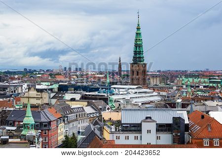 View over the city of Copenhagen Denmark.