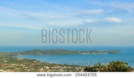 Panoramic View From The Hill Big Buddha In Phuket Thailand