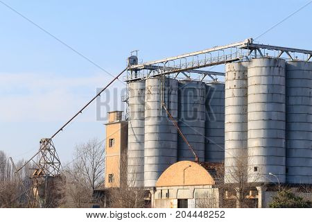 Industrial archeology along Sile river. Old abandoned factory. Italian landmark