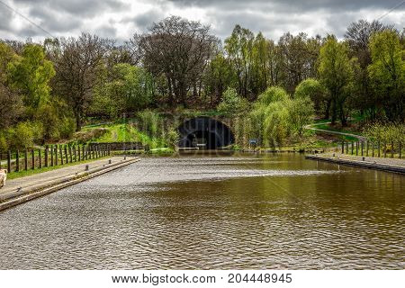 A Tunnel Connecting Top Of Falkirk Wheel With Union Canal Locks