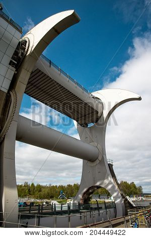 A Close View Of Falkirk Wheel Boat Lift