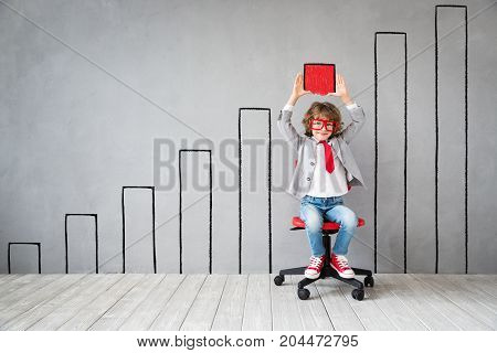 Child Pretend To Be Businessman