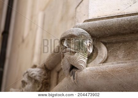 Sibenik cathedral / Famous faces on the side protal of Sibenik cathedral