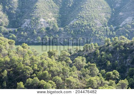 Viewpoint to the river ebro in Fayon, Zaragoza, Spain.
