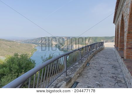 Viewpoint to the river ebro in Fayon, Zaragoza, Spain.