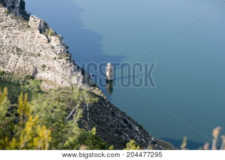 Viewpoint to the river ebro in Fayon, Zaragoza, Spain.