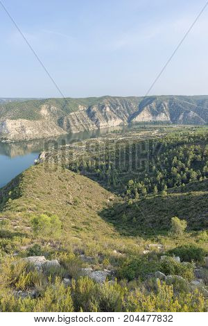 Viewpoint to the river ebro in Fayon, Zaragoza, Spain.