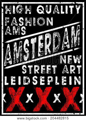 Amsterdam fashion style poster design modern art