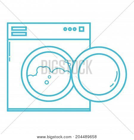 line nice drayer machine technology to clean the clothes vector illustration