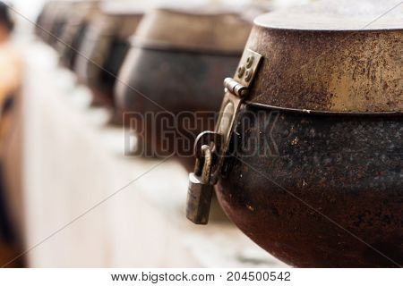 monk bowl for making merit or donation with locked