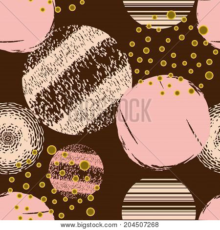 Abstract geometric seamless pattern with circles. Abstract design paper covers fabric interior and other surfaces.