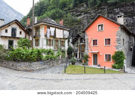 The Village Of Bignasco On Magga Valley