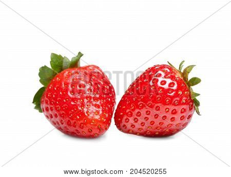 Fresh red berry strawberry isolated on white background.
