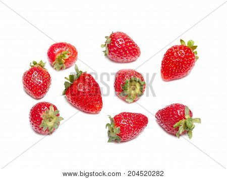 Fresh red berry strawberry isolated on white background.
