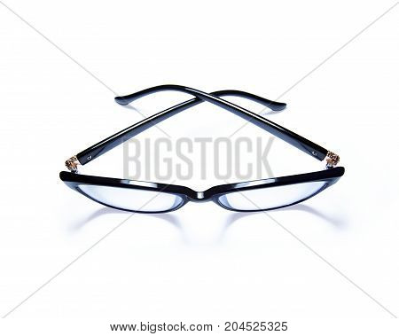 eyeglasses isolated on white background. black eyeglasses