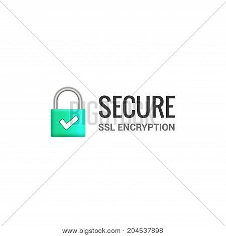 Secure internet connection SSL icon. Isolated secured lock access to internet illustration design. SSL safe guard.