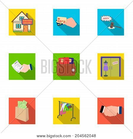 Credit, card, money, bargain, calculator, auction, shop.E- commerce set collection icons in flat style vector symbol stock illustration .