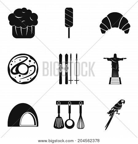 Bakery icon set. Simple set of 9 bakery vector icons for web design isolated on white background