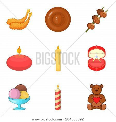 Make a wish icons set. Cartoon set of 9 make a wish vector icons for web isolated on white background