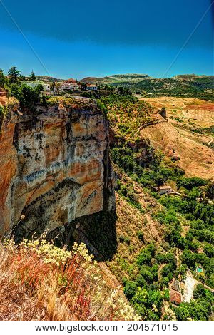 Ronda, Spain, a landscape with the Tajo Gorge.