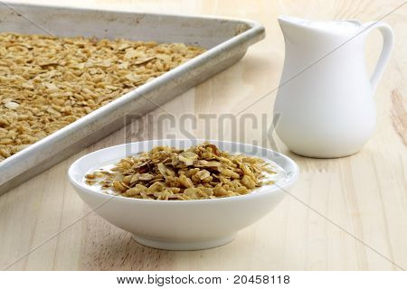 Свежие из печи здоровых Гранола