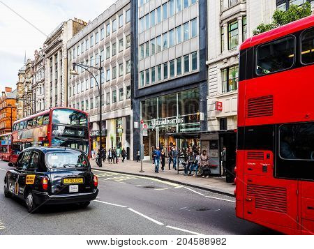 People In Oxford Street In London (hdr)