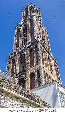 Church Tower Domtoren In The Historic Center Of Utrecht