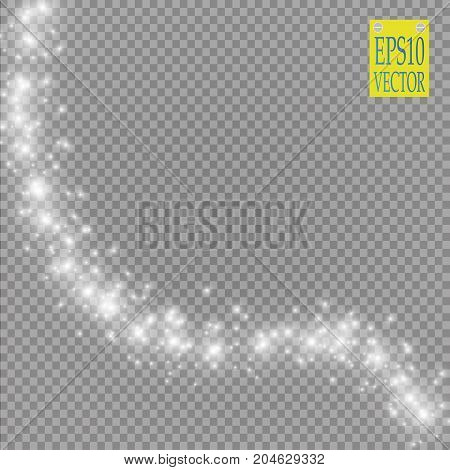 Abstract white bokeh effect explosion with sparks modern design. Glow star burst or firework light effect. Sparkles light vector transparent background. Christmas Concept. Flicker magic effect