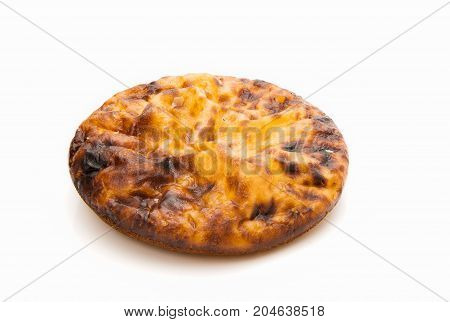 Tigelada (ABRANTES' SMALL PUDDING) typical portuguese sweet isolated on white background